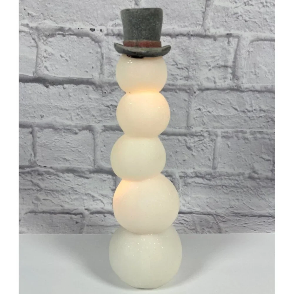 VTG Retro Stacked Snowman Light Works Totem Pole Christmas Holiday Illumination - Picture 5 of 16